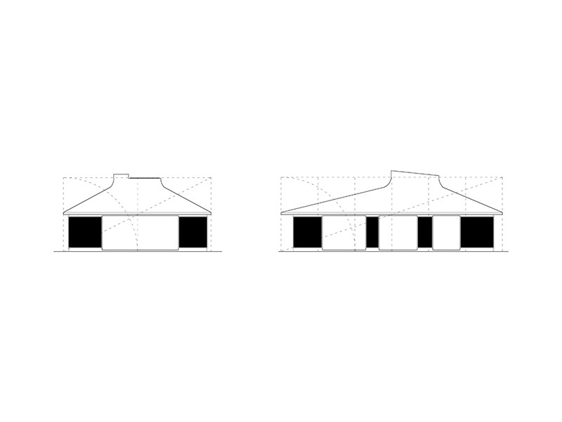 Diagram of façade proportions of the house for a Builder II, studio substrata, Reinis Salins, Igors Malovickis