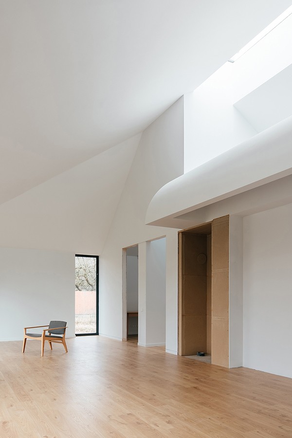 Interior view towards the core and the study, studio substrata, Reinis Salins, Igors Malovickis