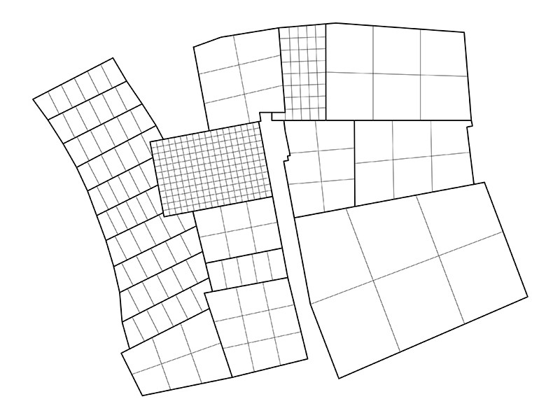 Figure 3: Defragmentation scheme depicting 220 more people in the proposed territory in comparison to the present human volume on Mazais Balasta dambis, studio substrata, Reinis Salins, Igors Malovickis