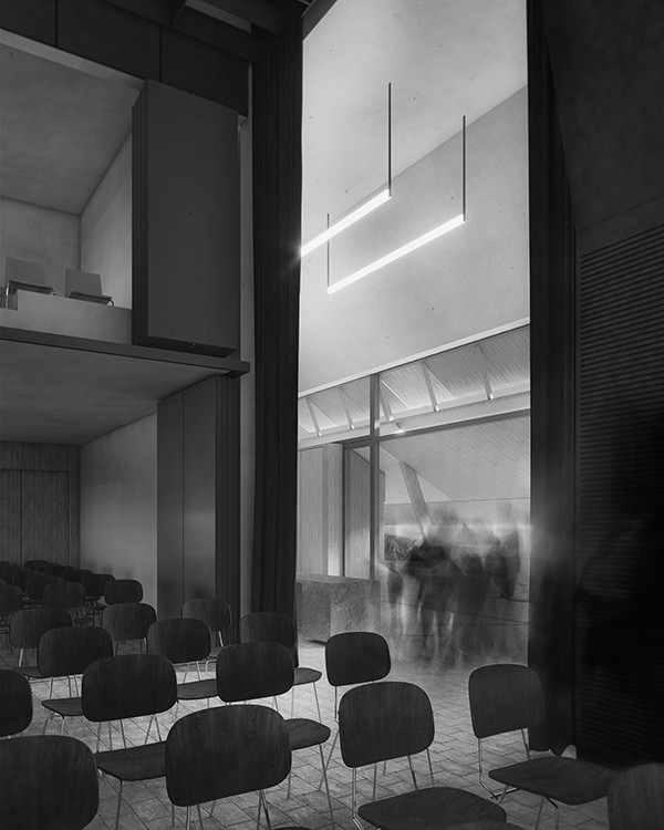 Interior view of the main hall, studio substrata, Reinis Salins, Igors Malovickis