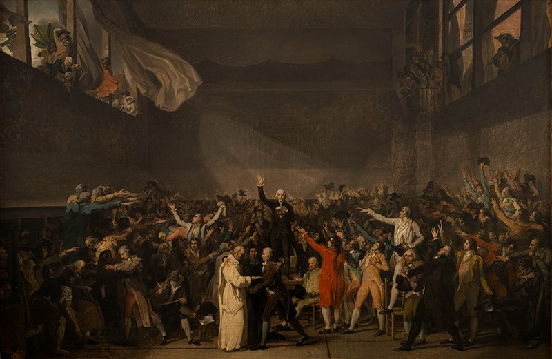 Figure 4: Jacques Louis David, The Tennis Court Oath, 1789-1794, studio substrata, Reinis Salins, Igors Malovickis
