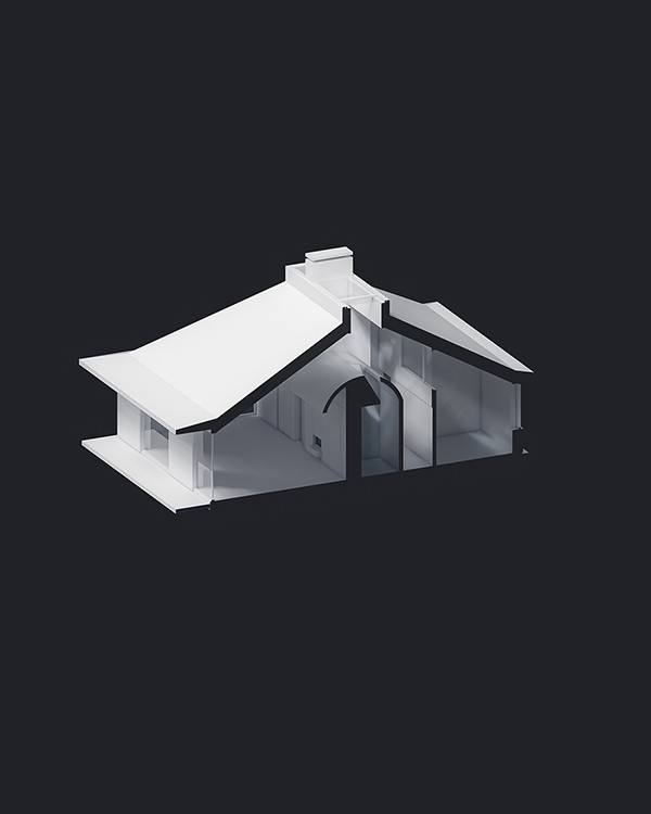 Cross section of the house for a Priest, studio substrata, Reinis Salins, Igors Malovickis