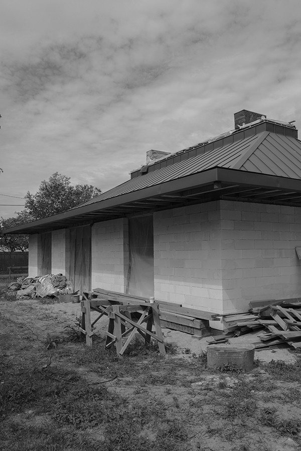 Progress report - exterior view of the unfinished Southern façade, studio substrata, Reinis Salins, Igors Malovickis