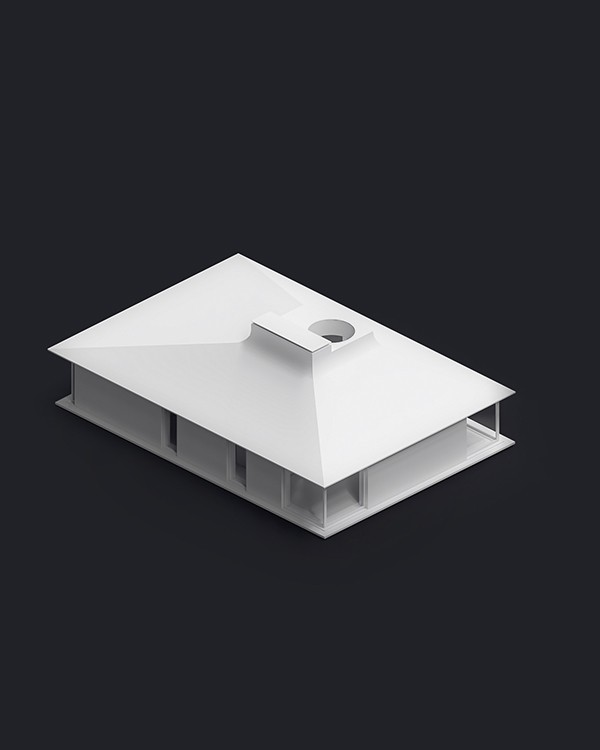 Axonometric view of the house for a Builder II, studio substrata, Reinis Salins, Igors Malovickis