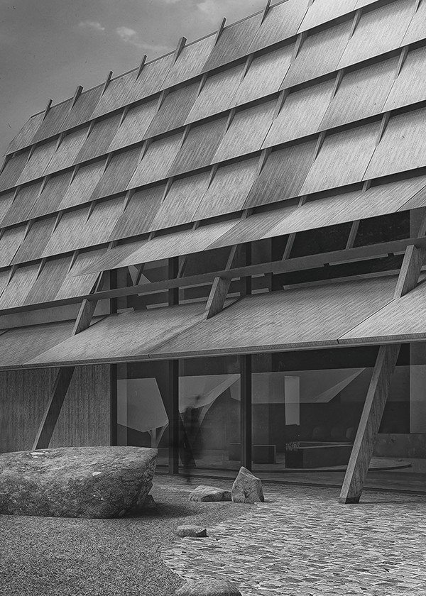 Courtyard view towards the South façade, studio substrata, Reinis Salins, Igors Malovickis